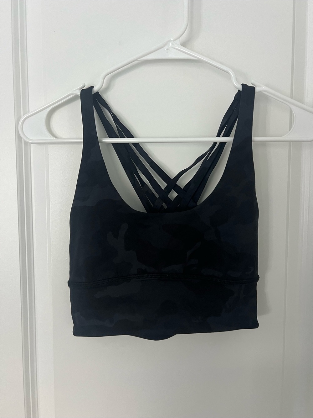 lululemon athletica Black Camo Strappy Sports Bra